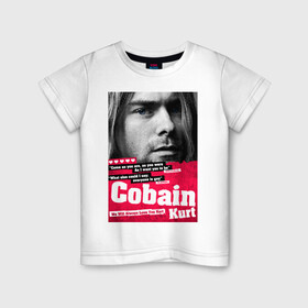Детская футболка хлопок с принтом In memory of Kurt Cobain , 100% хлопок | круглый вырез горловины, полуприлегающий силуэт, длина до линии бедер | cobain | grunge | kurt | kurt cobain | nirvana | грандж | кобейн | курт | курт кобейн | нирвана | рок