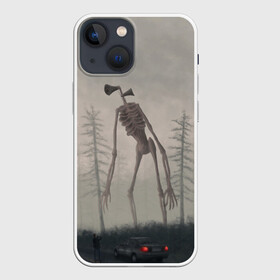 Чехол для iPhone 13 mini с принтом СИРЕНОГОЛОВЫЙ У ДОРОГИ ,  |  | siren head | игра | монстр | сиреноголовый | существо | хоррор