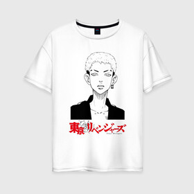 Женская футболка хлопок Oversize с принтом ТАКАСИ МИЦУЯ | TAKASHI MITSUYA (Z) , 100% хлопок | свободный крой, круглый ворот, спущенный рукав, длина до линии бедер
 | anime | takashi mitsuya | tokyo revengers | аниме | анимэ | такаси мицуя | такэмити | токийские мстители | ханагаки | хинаты