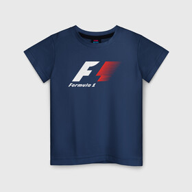 Детская футболка хлопок с принтом Formula 1 , 100% хлопок | круглый вырез горловины, полуприлегающий силуэт, длина до линии бедер | f1 | formula 1 | racing | болиды | гонки | логотип | старый логотип | формула 1
