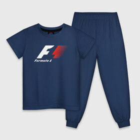 Детская пижама хлопок с принтом Formula 1 , 100% хлопок |  брюки и футболка прямого кроя, без карманов, на брюках мягкая резинка на поясе и по низу штанин
 | Тематика изображения на принте: f1 | formula 1 | racing | болиды | гонки | логотип | старый логотип | формула 1