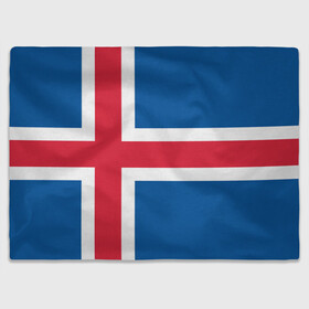Плед 3D с принтом Исландия | Флаг Исландии , 100% полиэстер | закругленные углы, все края обработаны. Ткань не мнется и не растягивается | герб | исландии | исландия | красный | линии | синий | флаг