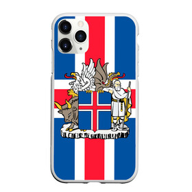 Чехол для iPhone 11 Pro Max матовый с принтом Флаг и Герб Исландии , Силикон |  | бык | герб | грифон | дракон | исландии | исландия | коровы | красный | линии | орел | пастух | синий | флаг