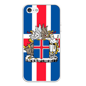 Чехол для iPhone 5/5S матовый с принтом Флаг и Герб Исландии , Силикон | Область печати: задняя сторона чехла, без боковых панелей | бык | герб | грифон | дракон | исландии | исландия | коровы | красный | линии | орел | пастух | синий | флаг