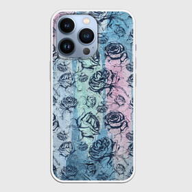 Чехол для iPhone 13 Pro с принтом Темные розы   в стиле Гранж ,  |  | Тематика изображения на принте: grunge | вампирский | гранж | графика | графический | потертый | розочки | розы | темные | темный | цветочки | цветы