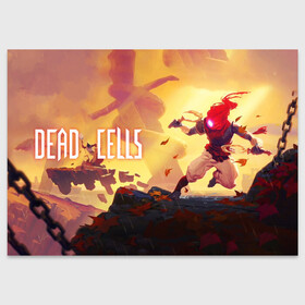 Поздравительная открытка с принтом Dead Cells ГГ , 100% бумага | плотность бумаги 280 г/м2, матовая, на обратной стороне линовка и место для марки
 | cell | cells | dead | dead cells | game | gamer | games | metroidvania | roguelike | игра | игры