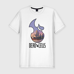 Мужская футболка хлопок Slim с принтом Dead Cells logo landscape , 92% хлопок, 8% лайкра | приталенный силуэт, круглый вырез ворота, длина до линии бедра, короткий рукав | cell | cells | dead | dead cells | game | gamer | games | metroidvania | roguelike | игра | игры