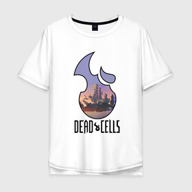 Мужская футболка хлопок Oversize с принтом Dead Cells logo landscape , 100% хлопок | свободный крой, круглый ворот, “спинка” длиннее передней части | Тематика изображения на принте: cell | cells | dead | dead cells | game | gamer | games | metroidvania | roguelike | игра | игры