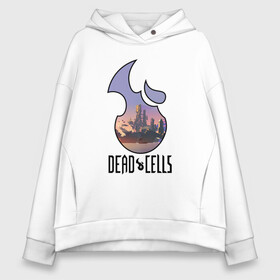 Женское худи Oversize хлопок с принтом Dead Cells logo landscape , френч-терри — 70% хлопок, 30% полиэстер. Мягкий теплый начес внутри —100% хлопок | боковые карманы, эластичные манжеты и нижняя кромка, капюшон на магнитной кнопке | Тематика изображения на принте: cell | cells | dead | dead cells | game | gamer | games | metroidvania | roguelike | игра | игры