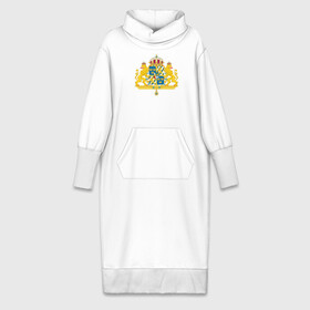 Платье удлиненное хлопок с принтом Швеция | Герб Швеции ,  |  | герб | желтый | знак | линии | прямоугольник | символика | синий | флаг | швеции | швеция