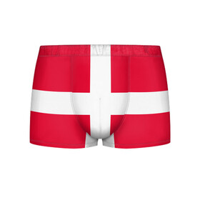 Мужские трусы 3D с принтом Дания | Флаг Дании , 50% хлопок, 50% полиэстер | классическая посадка, на поясе мягкая тканевая резинка | белый | герб | государство | дании | дания | знак | красный | крест | линии | символика | страна | флаг
