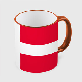 Кружка с полной запечаткой с принтом Дания | Флаг Дании , керамика | ёмкость 330 мл | Тематика изображения на принте: белый | герб | государство | дании | дания | знак | красный | крест | линии | символика | страна | флаг
