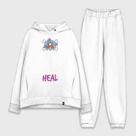 Женский костюм хлопок Oversize с принтом KEEP CALM and HEAL | Tony Tony Chopper ,  |  | one piece | tony tony chopper | аниме | большой куш | ван пис | великий флот | вон пис | врач | любитель сладкой ваты | манга | ниндзя пирато минко самурайский альянс | пират | пираты соломенной шляпы