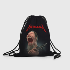 Рюкзак-мешок 3D с принтом James Alan Hetfield | METALLICA (Z) , 100% полиэстер | плотность ткани — 200 г/м2, размер — 35 х 45 см; лямки — толстые шнурки, застежка на шнуровке, без карманов и подкладки | Тематика изображения на принте: james alan hetfield | kurt kobein | metallica | rock | джеймс хэтфилд | курт кобейн | металика | металлика | рок | супер звезда