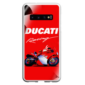 Чехол для Samsung Galaxy S10 с принтом DUCATI / ДУКАТИ / RACING , Силикон | Область печати: задняя сторона чехла, без боковых панелей | ducati | motorcycle | motosport | racing | speed | sport | байк. | гонки | двигатель | дукати | мото | мотокросс | мотоспорт | мототриал | мотоцикл | скорость | спорт