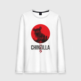 Мужской лонгслив хлопок с принтом Chinzilla black , 100% хлопок |  | chinzilla | zhinzhilla | чинзилла | шинзилла | шиншилла