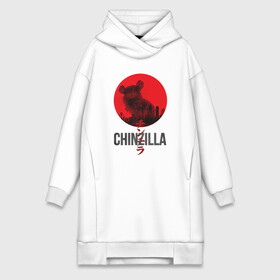 Платье-худи хлопок с принтом Chinzilla black ,  |  | Тематика изображения на принте: chinzilla | zhinzhilla | чинзилла | шинзилла | шиншилла