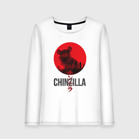 Женский лонгслив хлопок с принтом Chinzilla black , 100% хлопок |  | chinzilla | zhinzhilla | чинзилла | шинзилла | шиншилла