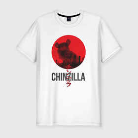 Мужская футболка хлопок Slim с принтом Chinzilla black , 92% хлопок, 8% лайкра | приталенный силуэт, круглый вырез ворота, длина до линии бедра, короткий рукав | Тематика изображения на принте: chinzilla | zhinzhilla | чинзилла | шинзилла | шиншилла