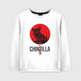 Детский лонгслив хлопок с принтом Chinzilla black , 100% хлопок | круглый вырез горловины, полуприлегающий силуэт, длина до линии бедер | chinzilla | zhinzhilla | чинзилла | шинзилла | шиншилла