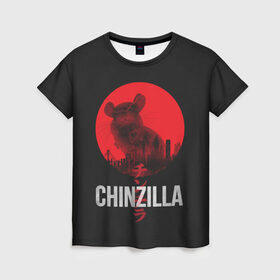 Женская футболка 3D с принтом Chinzilla red , 100% полиэфир ( синтетическое хлопкоподобное полотно) | прямой крой, круглый вырез горловины, длина до линии бедер | chinchilla | chinzilla | чинзилла | шинзилла | шиншилла