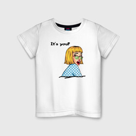 Детская футболка хлопок с принтом Лицо девушки 