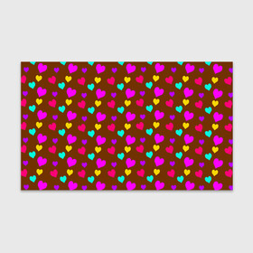 Бумага для упаковки 3D с принтом сердечки разноцветные  , пластик и полированная сталь | круглая форма, металлическое крепление в виде кольца | Тематика изображения на принте: hearts | love | бирюзовый | влюбленый | желтый | коричневый | любовь | разноцветные | розовый | сердечко | сердце | шоколад