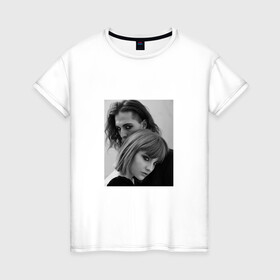Женская футболка хлопок с принтом Maneskin , 100% хлопок | прямой крой, круглый вырез горловины, длина до линии бедер, слегка спущенное плечо | maneskin | группа | евровидение | манескин | музыка | рок