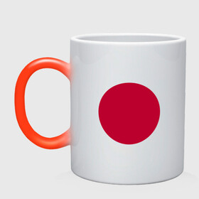 Кружка хамелеон с принтом Япония | Японский флаг , керамика | меняет цвет при нагревании, емкость 330 мл | буква | герб | знак | печать императора | символ | символы | флаг | флаг японии | эмблема | эмблемма | япония | японский флаг