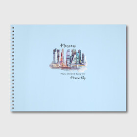Альбом для рисования с принтом Москва-Сити , 100% бумага
 | матовая бумага, плотность 200 мг. | Тематика изображения на принте: город | москва | набережная | сити