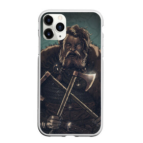 Чехол для iPhone 11 Pro матовый с принтом Викинг , Силикон |  | Тематика изображения на принте: бородач | викинг | воин | воин с топорами | рисунок | топоры