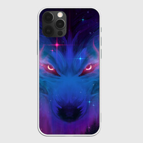 Чехол для iPhone 12 Pro Max с принтом Космо Волк , Силикон |  | волк | звезды | космический волк | космо волк | космос | неон | рисунок