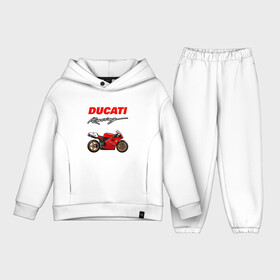 Детский костюм хлопок Oversize с принтом DUCATI   ДУКАТИ   MOTOSPORT ,  |  | Тематика изображения на принте: ducati | motorcycle | motosport | racing | speed | sport | байк. | гонки | двигатель | дукати | мото | мотокросс | мотоспорт | мототриал | мотоцикл | скорость | спорт