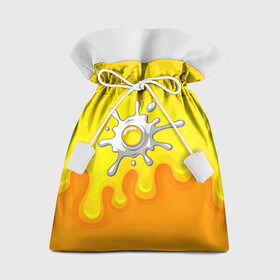 Подарочный 3D мешок с принтом яичница глазунья , 100% полиэстер | Размер: 29*39 см | глазунья | еда | желток | завтрак | яичница