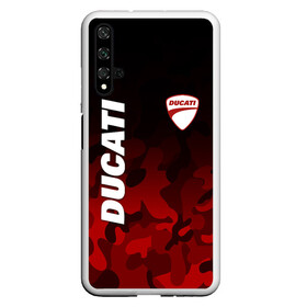 Чехол для Honor 20 с принтом DUCATI | ДУКАТИ КАМУФЛЯЖ , Силикон | Область печати: задняя сторона чехла, без боковых панелей | camo | camouflage | ducati | military | moto | motocycle | racing | sport | дукати | камуфляж | милитари | мото | мотоспорт | мотоцикл | рейсинг | спорт