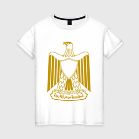 Женская футболка хлопок с принтом Египет | Египетский герб , 100% хлопок | прямой крой, круглый вырез горловины, длина до линии бедер, слегка спущенное плечо | буква | герб | герб египта | египет | египетский герб | знак | иероглифы | символ | символы | флаг | эмблема | эмблемма