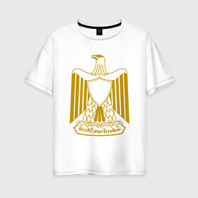 Женская футболка хлопок Oversize с принтом Египет | Египетский герб , 100% хлопок | свободный крой, круглый ворот, спущенный рукав, длина до линии бедер
 | буква | герб | герб египта | египет | египетский герб | знак | иероглифы | символ | символы | флаг | эмблема | эмблемма
