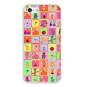 Чехол для iPhone 5/5S матовый с принтом Хороший день , Силикон | Область печати: задняя сторона чехла, без боковых панелей | девочки | дружба | котики | разноцветный | рыбка | счастье | узор | цветочный | шарики