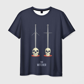 Мужская футболка 3D с принтом Стальной и серебряный меч , 100% полиэфир | прямой крой, круглый вырез горловины, длина до линии бедер | game | games | witcher | ведьмак | игра | игры | магия | сапковский | фентази