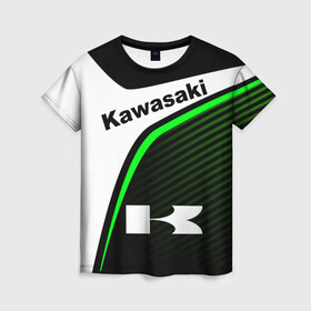 Женская футболка 3D с принтом KAWASAKI / КАВАСАКИ / SPORT , 100% полиэфир ( синтетическое хлопкоподобное полотно) | прямой крой, круглый вырез горловины, длина до линии бедер | kawasaki | motorcycle | motosport | racing | speed | sport | байк. | гонки | двигатель | кавасаки | мото | мотокросс | мотоспорт | мототриал | мотоцикл | скорость | спорт