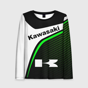 Женский лонгслив 3D с принтом KAWASAKI / КАВАСАКИ / SPORT , 100% полиэстер | длинные рукава, круглый вырез горловины, полуприлегающий силуэт | kawasaki | motorcycle | motosport | racing | speed | sport | байк. | гонки | двигатель | кавасаки | мото | мотокросс | мотоспорт | мототриал | мотоцикл | скорость | спорт