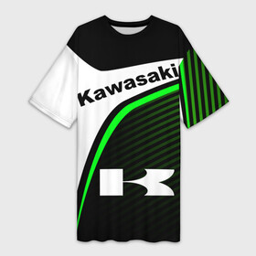 Платье-футболка 3D с принтом KAWASAKI   КАВАСАКИ   SPORT ,  |  | Тематика изображения на принте: kawasaki | motorcycle | motosport | racing | speed | sport | байк. | гонки | двигатель | кавасаки | мото | мотокросс | мотоспорт | мототриал | мотоцикл | скорость | спорт