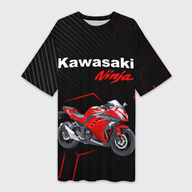 Платье-футболка 3D с принтом KAWASAKI NINJA    КАВАСАКИ ,  |  | Тематика изображения на принте: kawasaki | motorcycle | motosport | ninja | racing | speed | sport | байк | гонки | двигатель | кавасаки | мото | мотокросс | мотоспорт | мототриал | мотоцикл | нинзя. | скорость | спорт