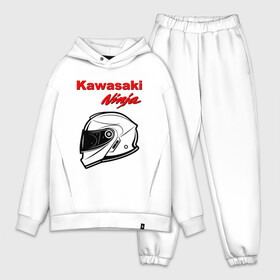 Мужской костюм хлопок OVERSIZE с принтом KAWASAKI NINJA   КАВАСАКИ ,  |  | kawasaki | motorcycle | motosport | ninja | racing | speed | sport | байк | гонки | двигатель | кавасаки | мото | мотокросс | мотоспорт | мототриал | мотоцикл | нинзя. | скорость | спорт