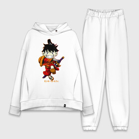 Женский костюм хлопок Oversize с принтом Monkey D. Luffy One Piece ,  |  | anime | manga | monkey d. luffy | one piece | аниме | большой куш | ван пис | вон пис | капитан | король пиратов | луси | луфи | луффи | луффи но уми | луффи таро | манга | манки д. луффи | мугивара | пират | пятый император