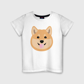Детская футболка хлопок с принтом Shiba art , 100% хлопок | круглый вырез горловины, полуприлегающий силуэт, длина до линии бедер | akita | art | dog | inu | shiba | акита | арт | ину | сиба | собака | шиба