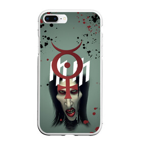 Чехол для iPhone 7Plus/8 Plus матовый с принтом Marilyn Manson | Мерилин Мэнсон (Z) , Силикон | Область печати: задняя сторона чехла, без боковых панелей | hugh warner | marilyn manson | rock | глэм рок | гот | индастриал метал | индастриал рок | музыка | мэрилин мэнсон | рок | фрик | хард рок | шок рок