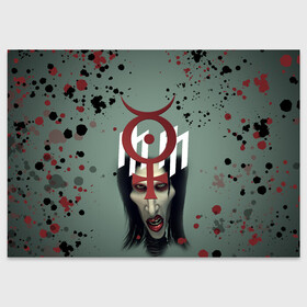 Поздравительная открытка с принтом Marilyn Manson | Мерилин Мэнсон (Z) , 100% бумага | плотность бумаги 280 г/м2, матовая, на обратной стороне линовка и место для марки
 | hugh warner | marilyn manson | rock | глэм рок | гот | индастриал метал | индастриал рок | музыка | мэрилин мэнсон | рок | фрик | хард рок | шок рок