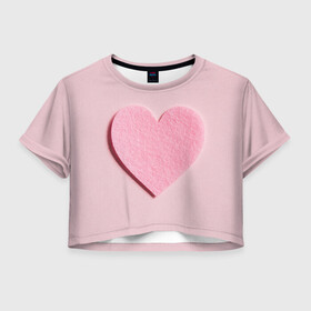 Женская футболка Crop-top 3D с принтом Чистое сердце , 100% полиэстер | круглая горловина, длина футболки до линии талии, рукава с отворотами | возлюбленный | геометрическое сердце | майнкрафт серце | признание в любви | я влюблен