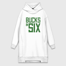 Платье-худи хлопок с принтом Bucks In Six ,  |  | basketball | bucks | giannis | milwaukee | mvp | nba | ntetokounmpo | sport | streetball | адетокумбо | бакс | баскетбол | игра | милуоки | мяч | нба | олень | спорт | стритбол | тренер | чемпион | янис